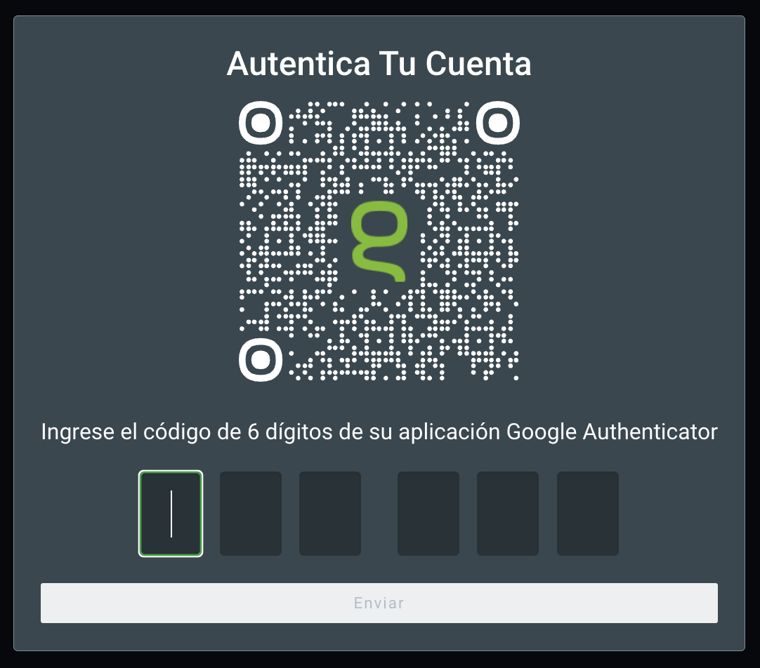 Código QR de Google Authenticator para autenticación de dos factores