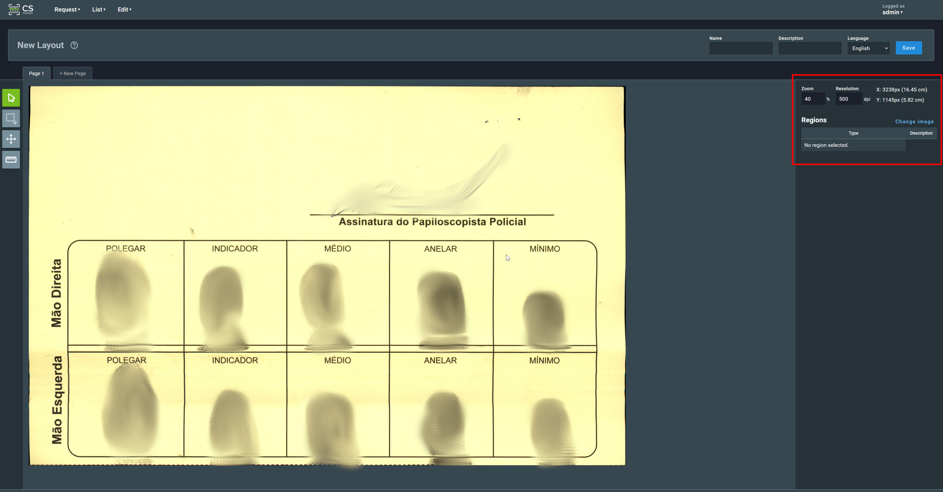 Imported Biometric Card Image highlighting resolution