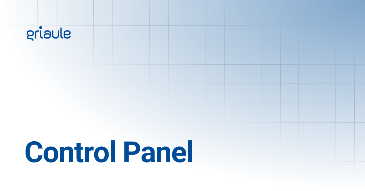 Control Panel | Griaule Docs